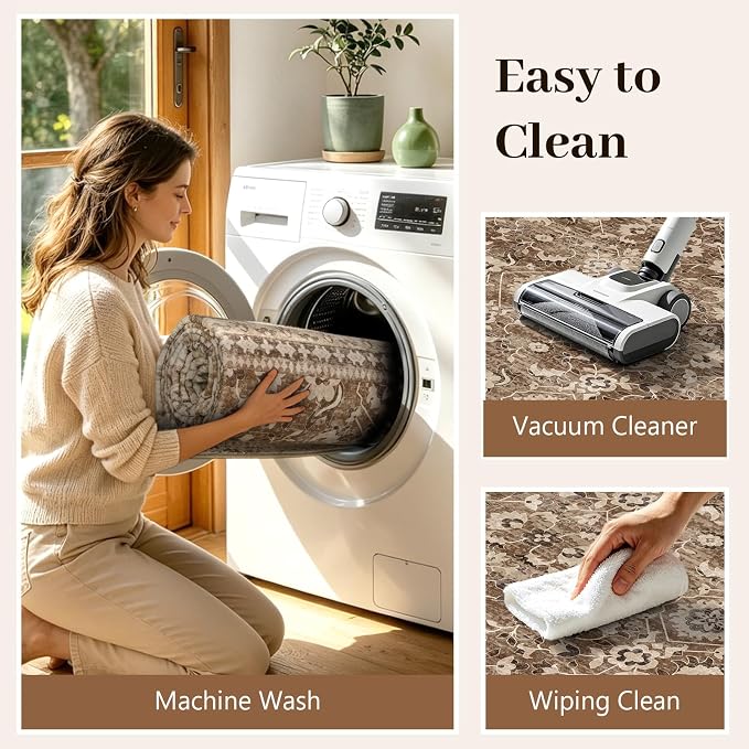 8x10 Ft Large Area Rugs for Living Room, Soft Non-Slip Machine Washable Rug - Image 8