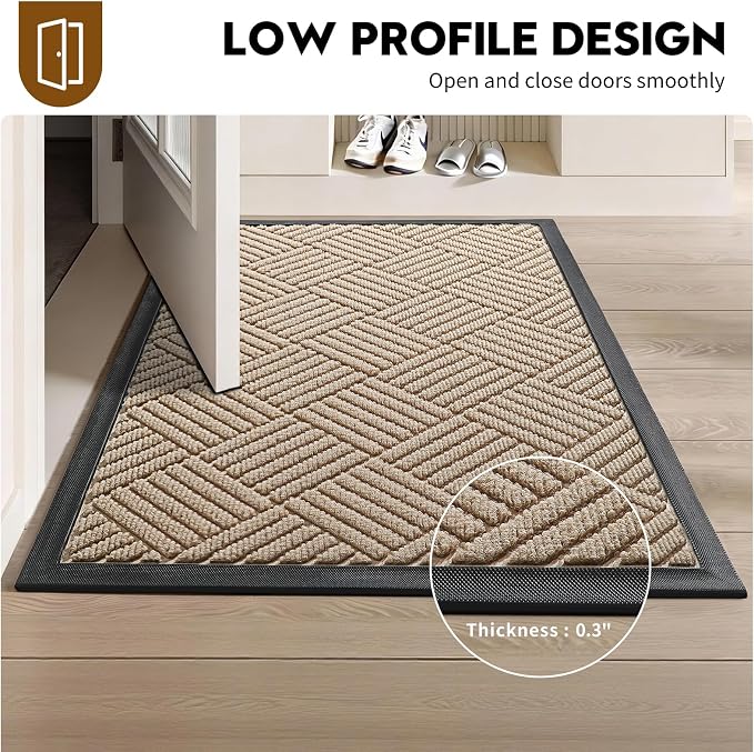 Front Door Mat, Heavy Duty Waterproof Doormat 35.5"x24", Stain Fade Resistant - Image 5