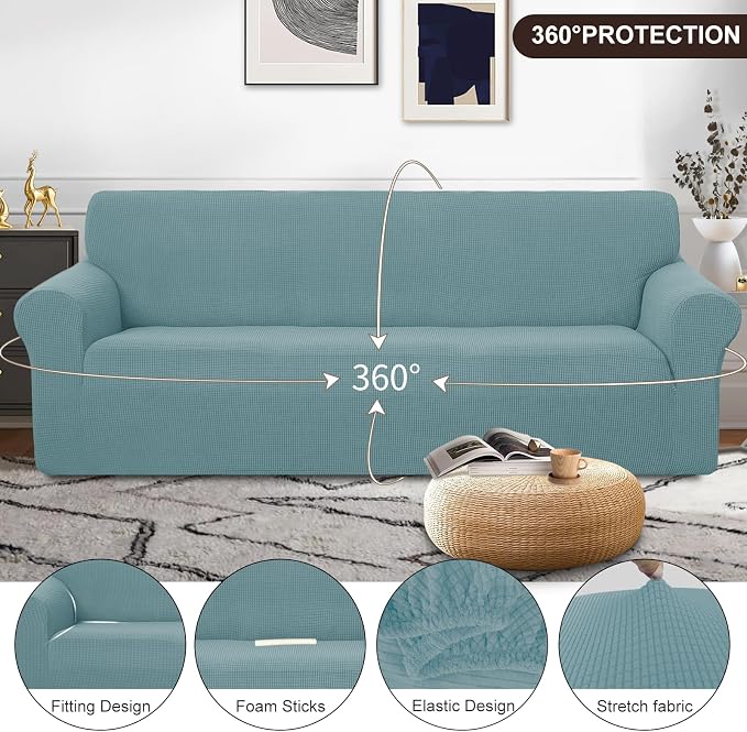 U-NICE HOME 4 Seater Stretch Couch Cover Sofa Cover Washable Sofa Slipcover - Image 3