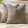 MIULEE Decorative Neutral Khaki Euro Sham Pillow Covers 24x24 Inch 2 Pack | by MIULEE