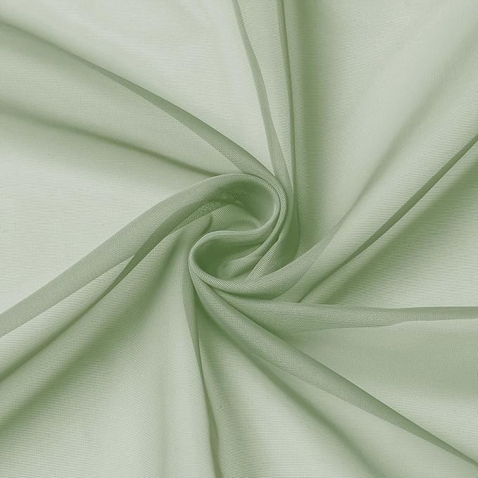 Extra Long Sage Green Sheer Curtains - Image 9