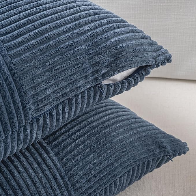 Fancy Homi 2 Packs Dusty Blue Lumbar Decorative Throw Pillow Covers 16x28 Inch - Image 4