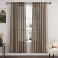 Nanspring Dark Taupe Linen Curtains 80 Inches Length by Nanspring