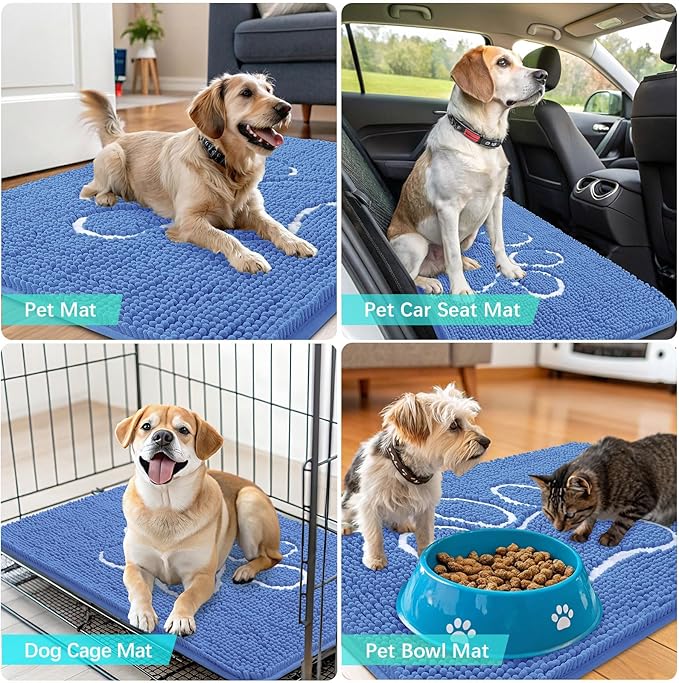OLANLY Dog Door Mat for Muddy Paws 30x20, Paw Print Design, Absorbs Moisture - Image 7