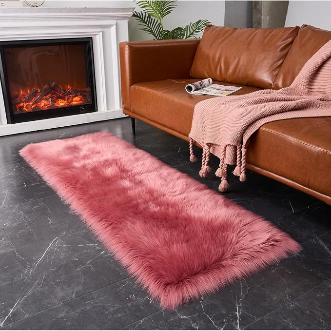 EasyJoy Ultra Soft Fluffy Rugs Faux Fur Rug Chair Cover Seat Pad Fuzzy Area Rug - Image 3