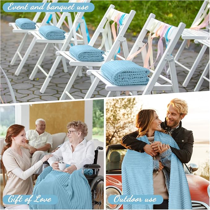 Buryeah 12 Pcs Flannel Throw Blanket Bulk 50 x 60 in Sleepover Blanket Outdoor - Image 5
