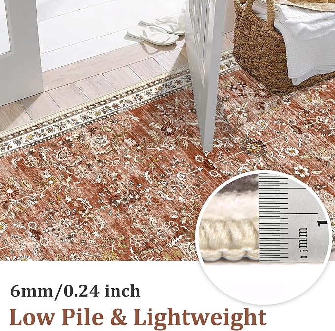Yamaziot Washable Runner Rug 2x8 – Non Slip Boho Floral Hallway Runner Rug - Image 4