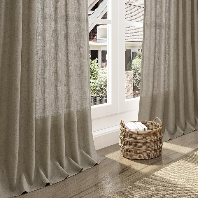 Mocha Linen Curtains 120 Inch Extra Long - Image 6