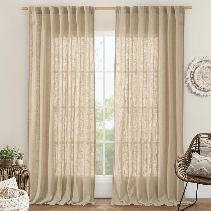 LAMIT 84 Inch Long Linen Curtains by LAMIT
