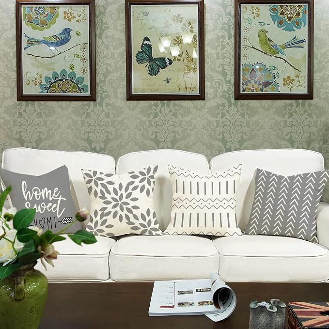YCOLL Pillow Covers 18x18 Set of 4，Modern Sofa Throw Pillow Cover, Decorative - Image 5