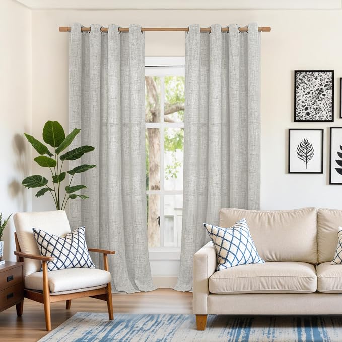 YoungsTex Extra Long Linen Curtains 95 Inch Length - Image 2