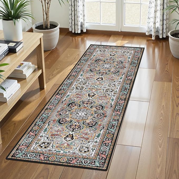 Washable Area Rug 2'6'' x 8' Vintage Traditional Persian Mat by Unknown