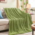 inhand Sage Green Fleece Twin Blanket, Super Soft Flannel Cozy Blankets by inhand