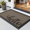 LUMI Outside Welcome Door Mat 17x30, Non-Slip Durable Rubber Easy Clean | Hello by LUMI