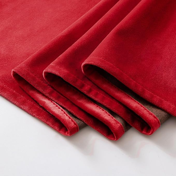 MIULEE Christmas Red Velvet Curtains Elegant Grommet Curtains Thermal Insulated - Image 7