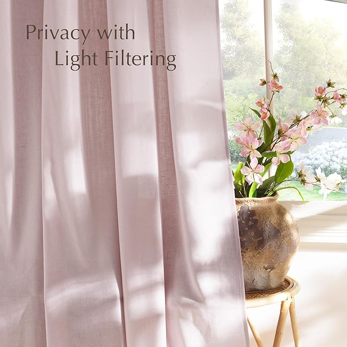 NICETOWN Linen Blush Pink Curtains - Image 3