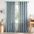 NICETOWN Flax Stone Blue Linen Curtains by NICETOWN