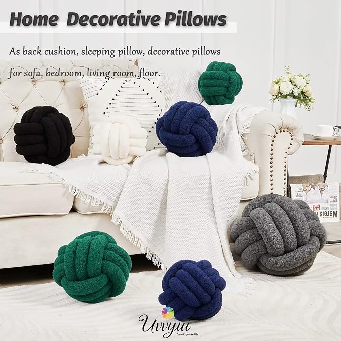 Uvvyui Knot Pillow Ball, Soft Home Decorative Pillows, Round Throw Pillow - Image 5