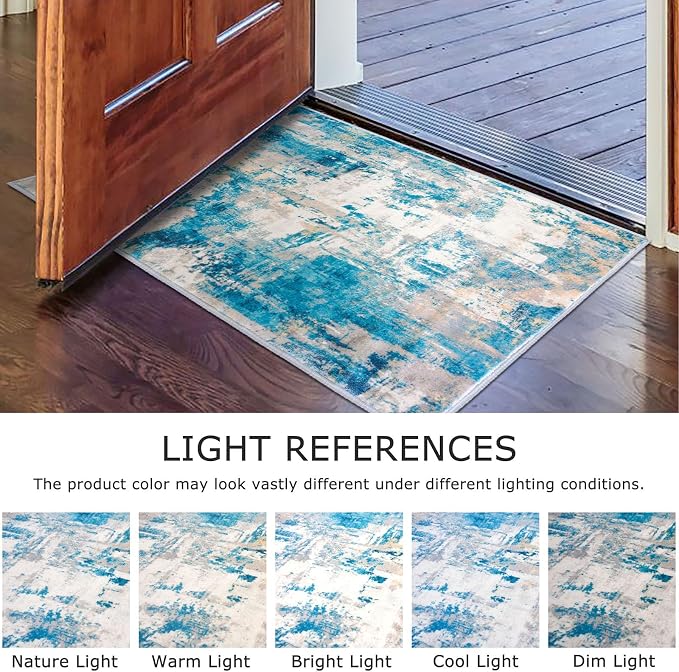 KOZYFLY Small Area Rug 2x3 Rug Entryway Rugs Indoor Non-Slip Modern Abstract - Image 4