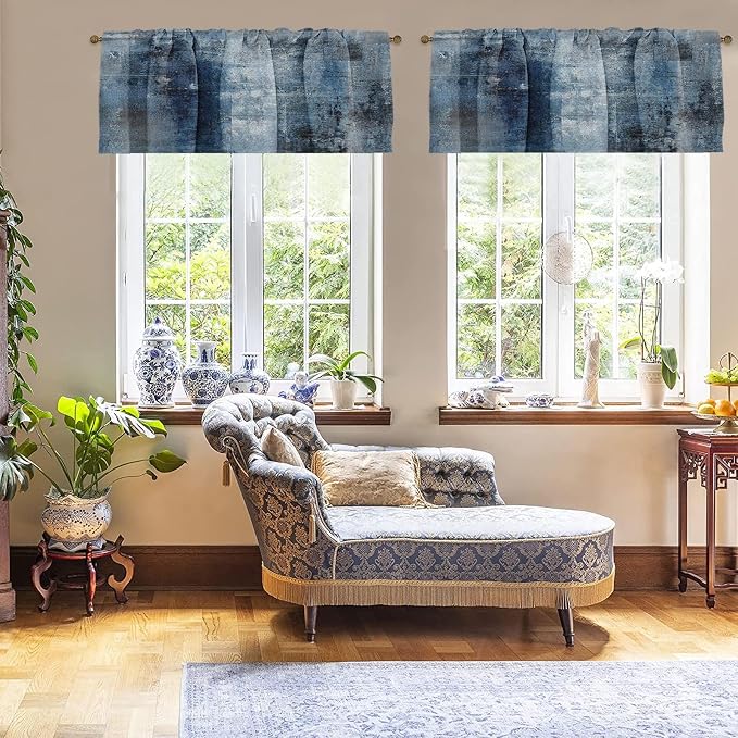 Emvency 4 Pack Valances Window Treatments, 52x12 Inch Rod Pocket Valances - Image 4
