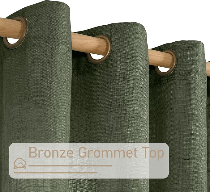 LAMIT Linen Sheer Curtains 80 inch - Image 2