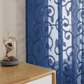OWENIE Furman Blue Sheer Curtains 54 Inch Length 2 Panels Set by OWENIE