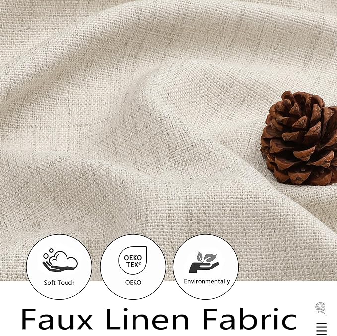Valances for Windows, Light Filtering Faux Linen Textured Small Short Valance - Image 3