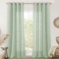 LAMIT 95 Inches Long Fresh Green Linen Curtains by LAMIT