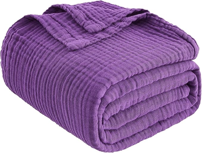 EMME Muslin Blankets for Adults Throw Blanket for Couch Breathable Gauze Soft - Image 7