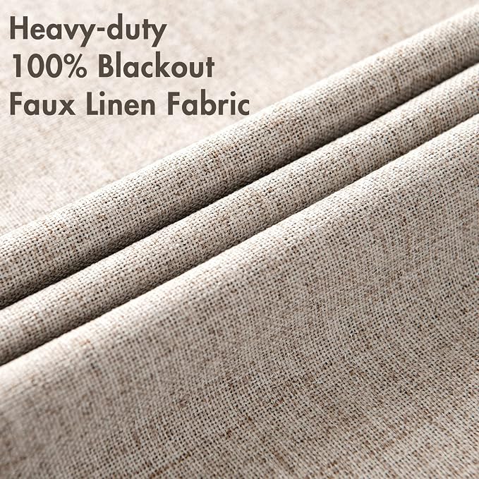 MIULEE Blackout Curtains for Bedroom Polyester Texture Thermal Insulated - Image 5