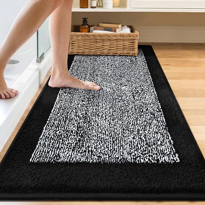70x24 Long Bathroom Rugs Washable Non Slip, Soft Absorbent Quick Dry Mats - Image 2