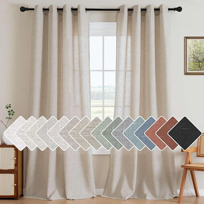 H.VERSAILTEX Elegant Natural Linen Semi Sheer Blended Energy Efficient Light by HVERSAILTEX