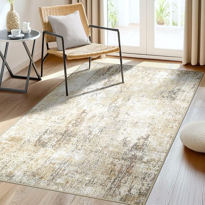 Washable Area Rugs 3'x5' Non-Slip Modern Abstract Soft by RELEANY