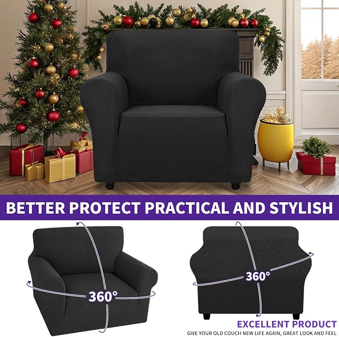 ZNSAYOTX Super Stretch Chair Slipcover Universal Sofa Chair Covers - Image 2