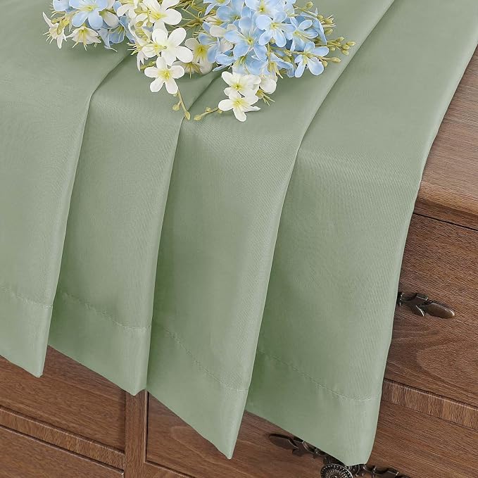 Sage Green Window Sheer Curtains 54 inch Length, Soft Airy Light Filtering - Image 8