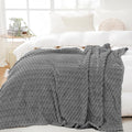 Puncuntex Grey Throw Blanket 90"×90" inches Fuzzy 3D Jacquard Decorative by Puncuntex
