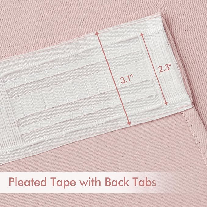MIULEE Baby Pink Back Tab Blackout Curtains 84 Inch Length 2 Panels Set - Image 4
