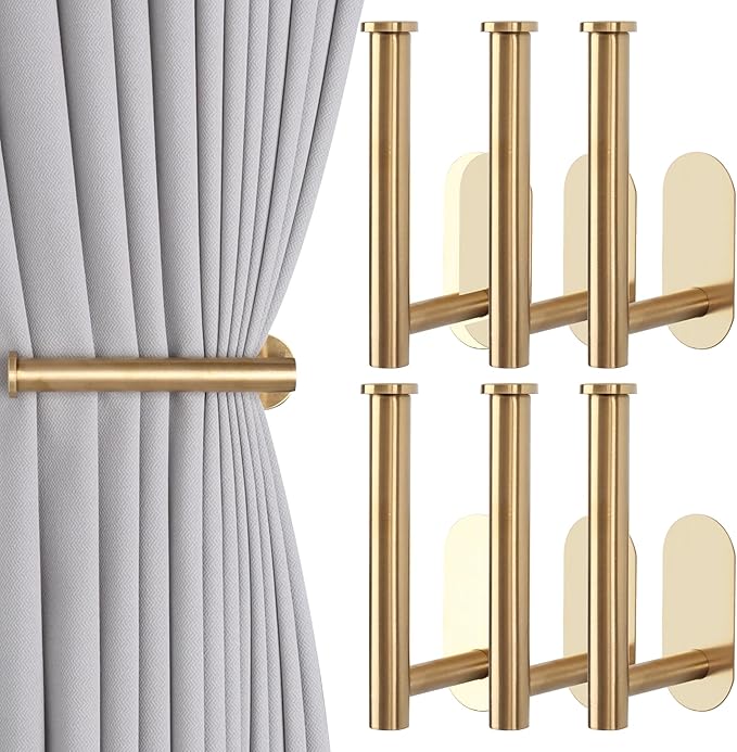 Groleca 6 Pack Adhesive Curtain Holdbacks Curtain Tie Backs Curtain Holdbacks by GROLECA