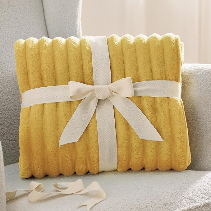 Bedsure GentleSoft Yellow Full Blanket - Image 7