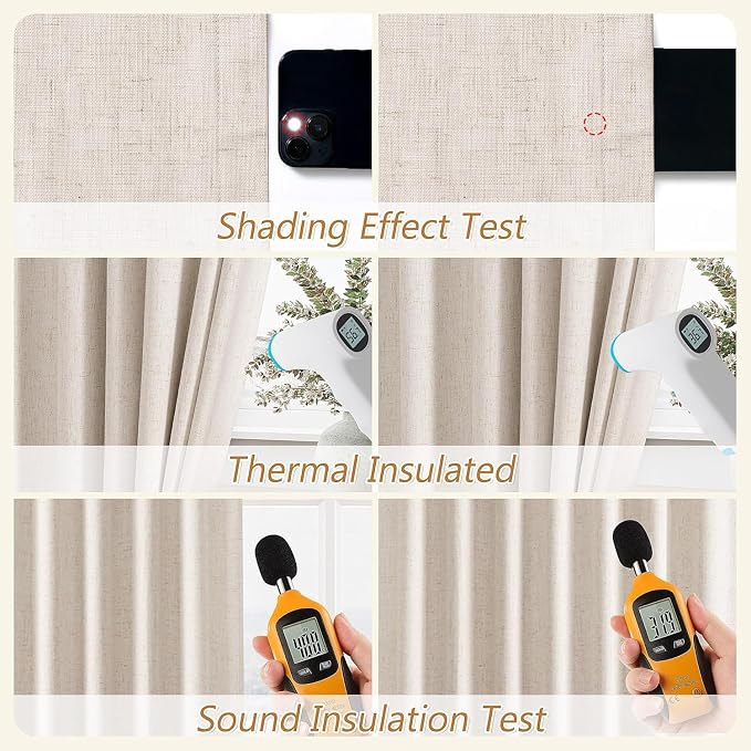 Guken 100% Blackout Curtains 72 Inch Length 2 Panels Set - Image 5