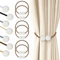 Hion Magnetic Curtain Tiebacks Dark Brown 6 Pack, Curtain Tiebacks Buckles by Hion