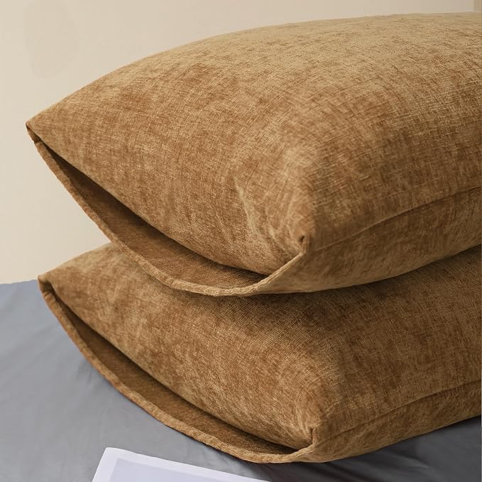 CaliTime Throw Pillow Covers Decorative 20 X 26 Inches Pack of 2 Cozy Chenille - Image 4