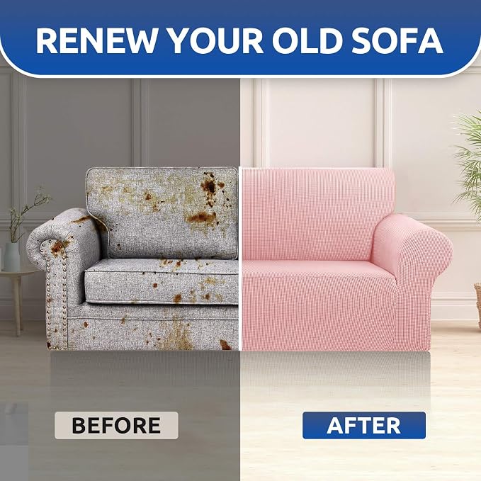 KEKUOU Stretch Loveseat Sofa Cover Slipcover, Couch Covers - Image 7