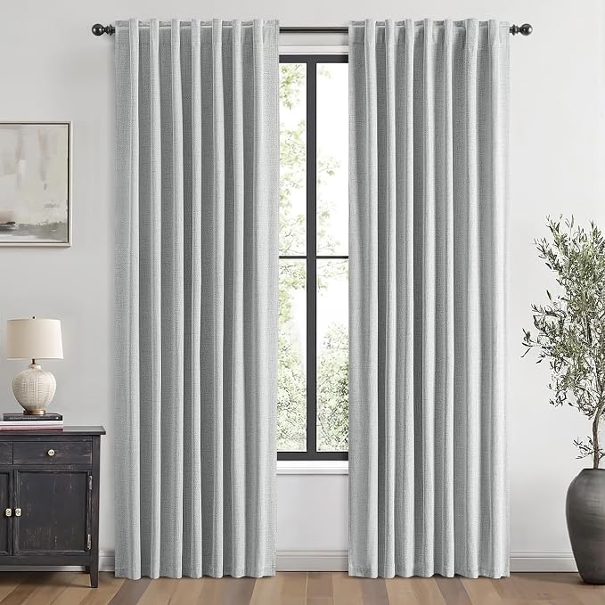 MIULEE 100% Blackout Linen Curtains by MIULEE