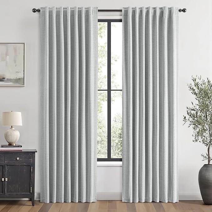 MIULEE 100% Blackout Linen Curtains by MIULEE