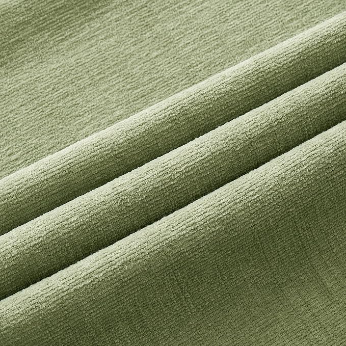 MIULEE Sage Green Chenille Couch Euro Throw Pillow Covers, 22x22 | Set of 2 - Image 6