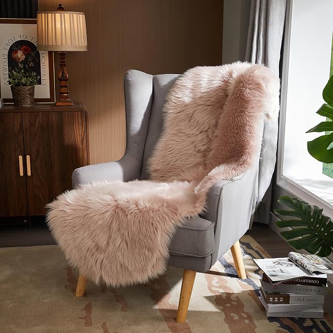 AMTOVO Faux Sheepskin Rug, 2 x 6 ft Faux Fur Rug - Image 6