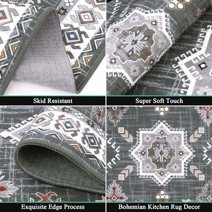 HEBE Boho Kitchen Rug Sets 3 Piece - Image 3
