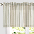 jinchan Striped Valance Farmhouse Window Treatment Linen- Polyester Textured by JINCHAN