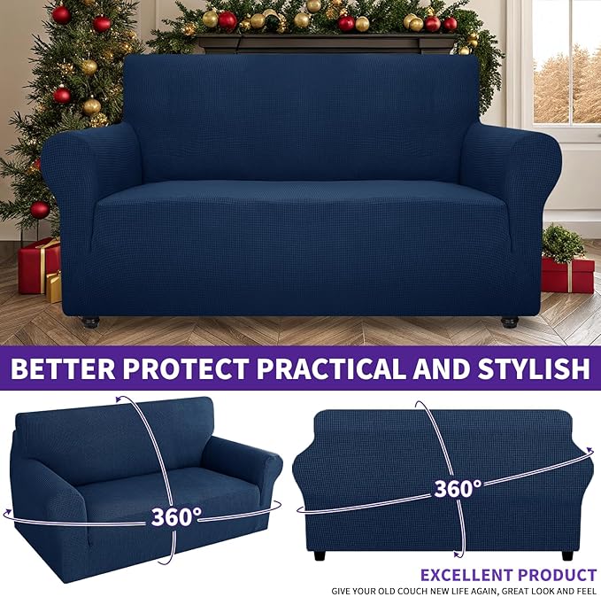 ZNSAYOTX Super Stretch Couch Cover Love Seat Sofa Covers - Image 2